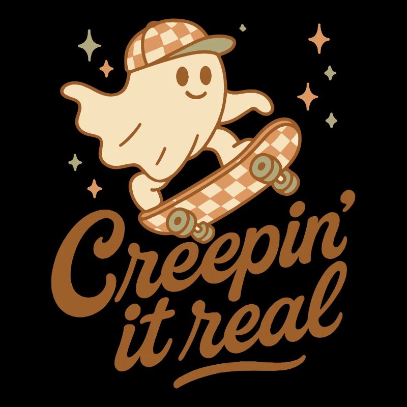Creepin It Echtes lustiges Halloween Ghost Skateboard