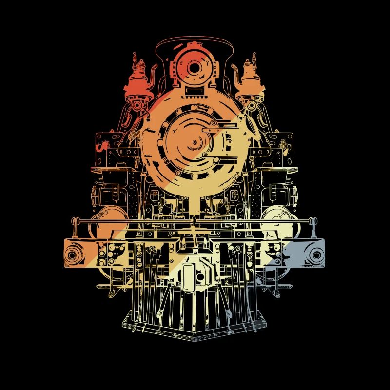 Locomotive Graphic Retro Style