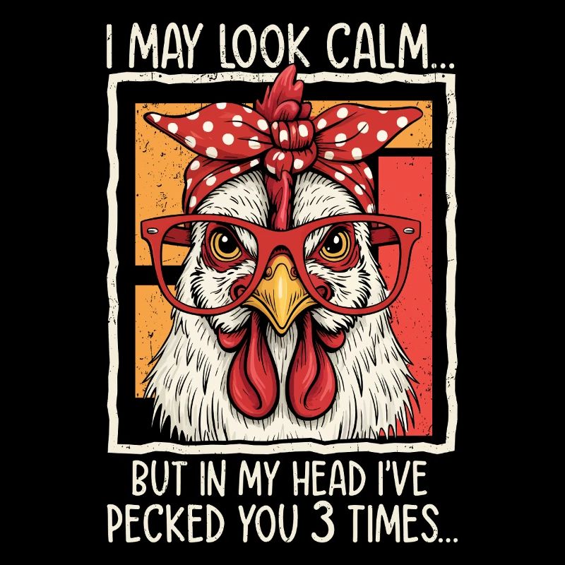 Chicken with glasses saying design