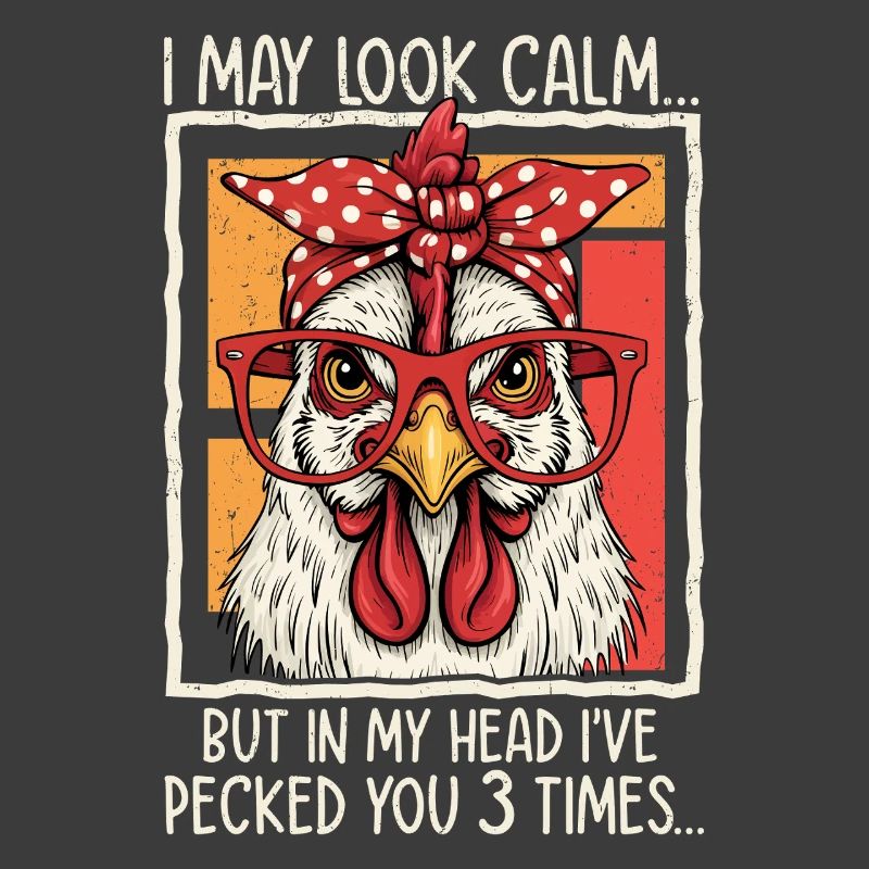 Chicken with glasses saying design