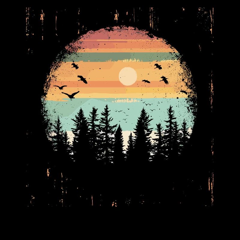 Retro Outdoor Wilderness Bärenbäume