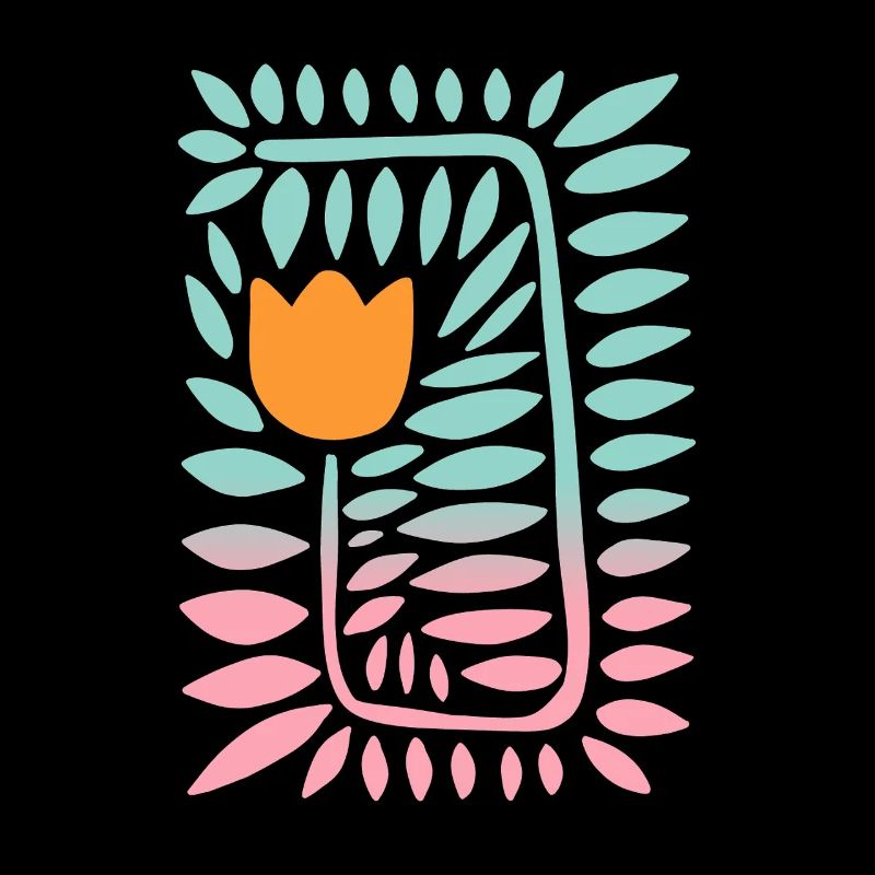 Tulipe dégradée - turquoise