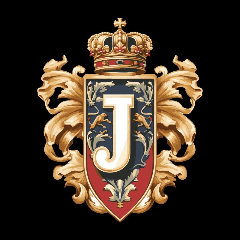 J Letter Name Crown