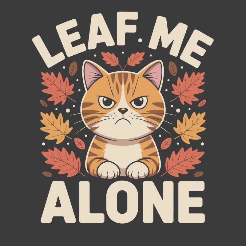 Cat Autumn Funny Leave Me Alone