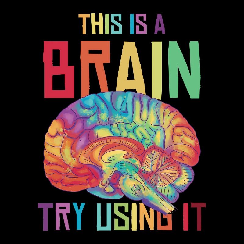 Neon Rainbow Brain Saying