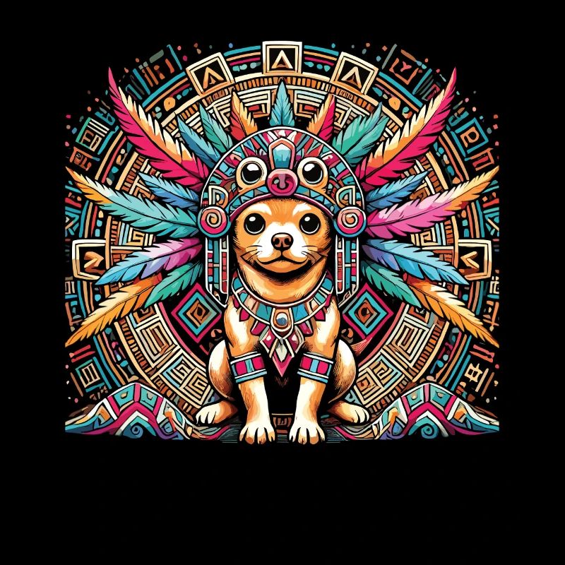Aztekischer Hund mit Federn
