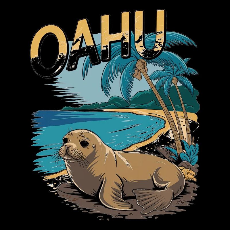 Oahu Tropical Seal Beach Scène paradisiaque