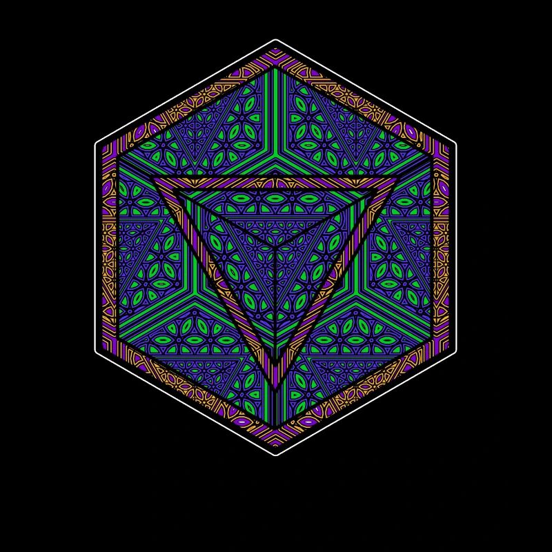 Mandala Kaleidoskop Dreieck Muster Psychedelisch
