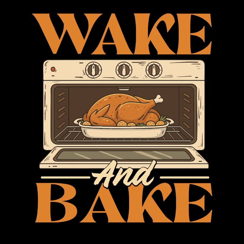 Wake And Bake Drôle Style d’automne de Thanksgiving