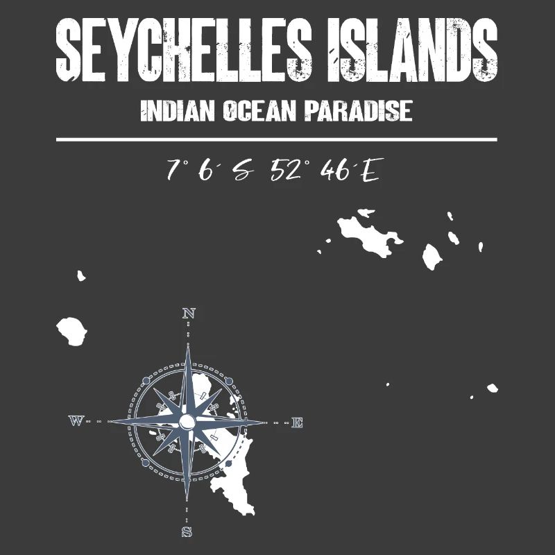 Seychelles Map Compass Vintage Design