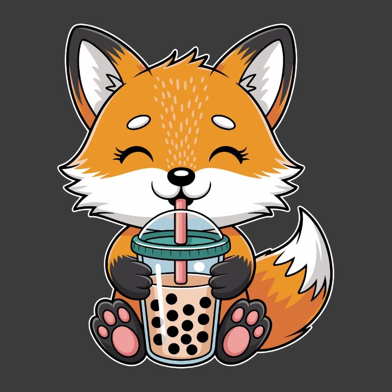 Kawaii Bubble Tee Fox Boba Tee