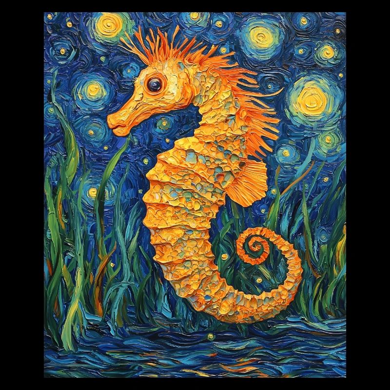 Hippocampe Style Van Gogh Nuit étoilée