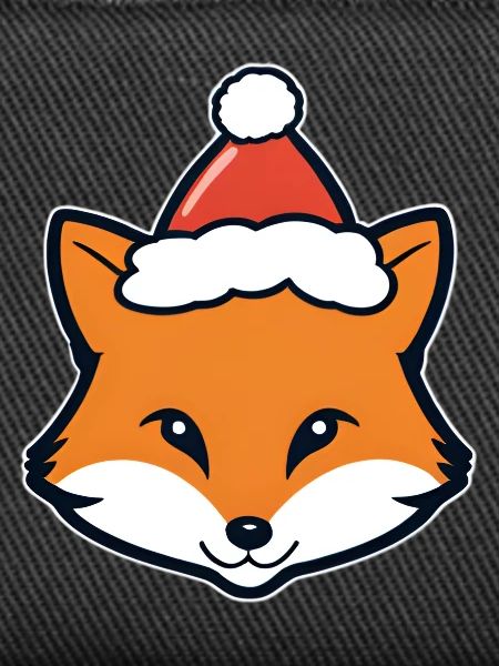 Fuchs im Weihnachtshut
