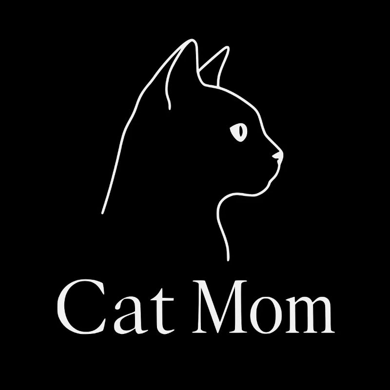 Cat Mom – minimalistisches Katzen-Line Art