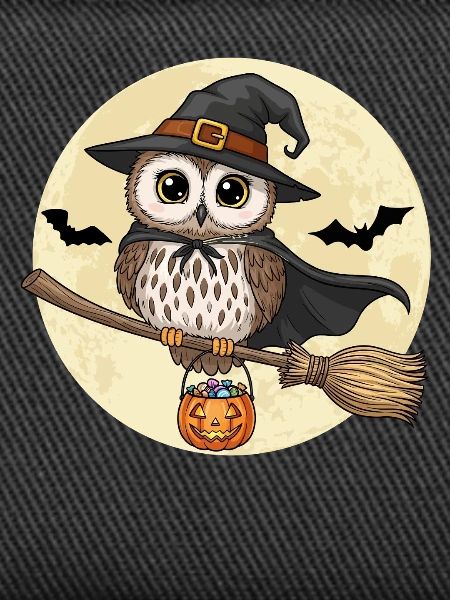 Cute Owl Witch Halloween
