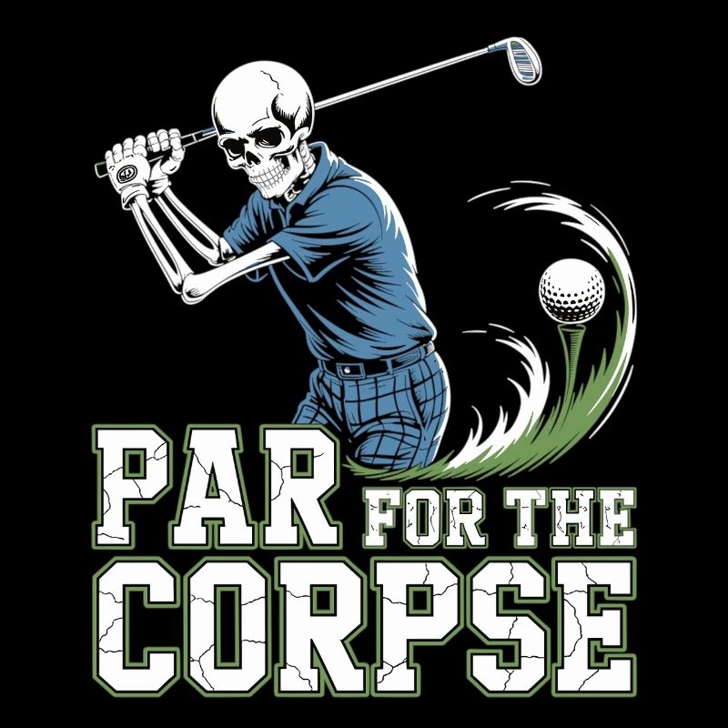 Chemise de golf Black Humor – Skeleton Tee Off
