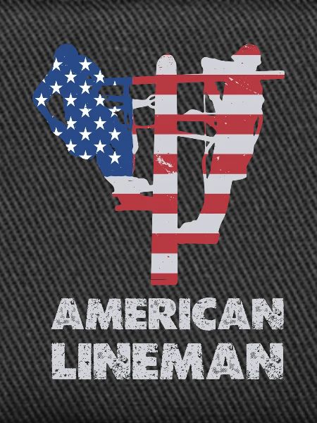 American Lineman Flag Silhouette