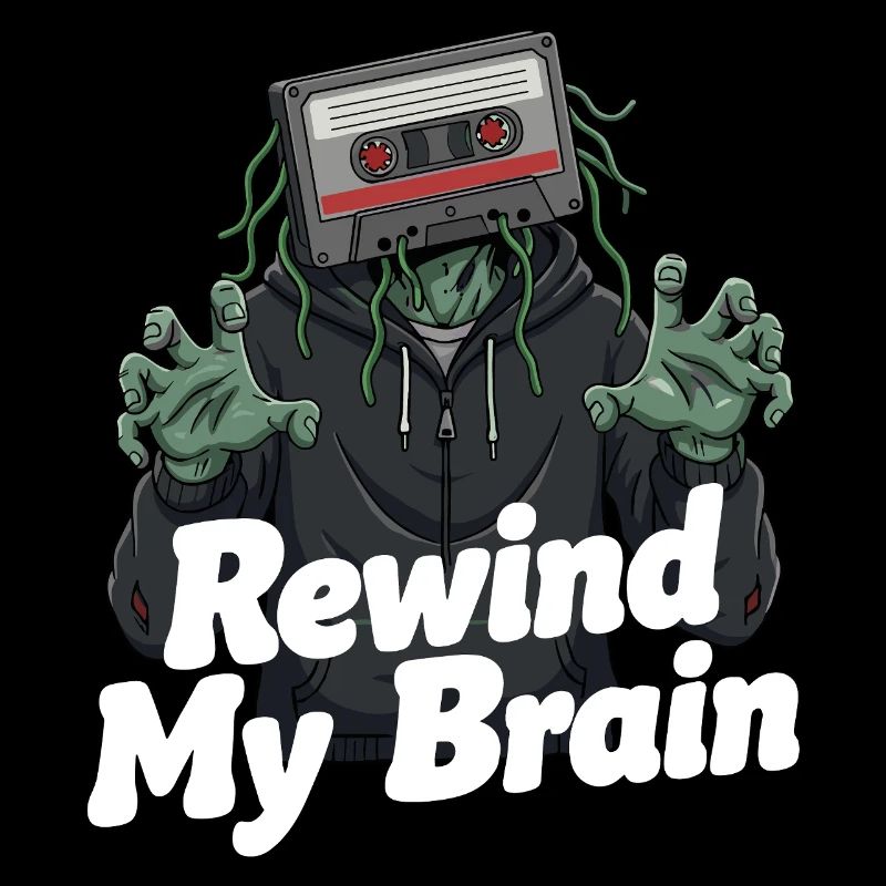 Rewind My Brain Zombie Illustration