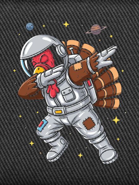 Astronaut duck in space