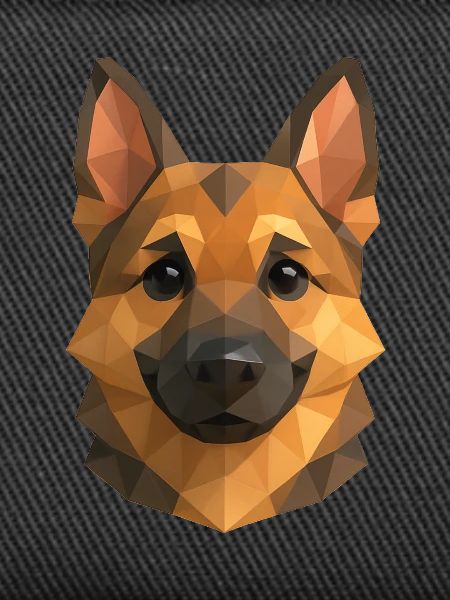 Polygon Schäferhund – Geometrisches Hundedesign