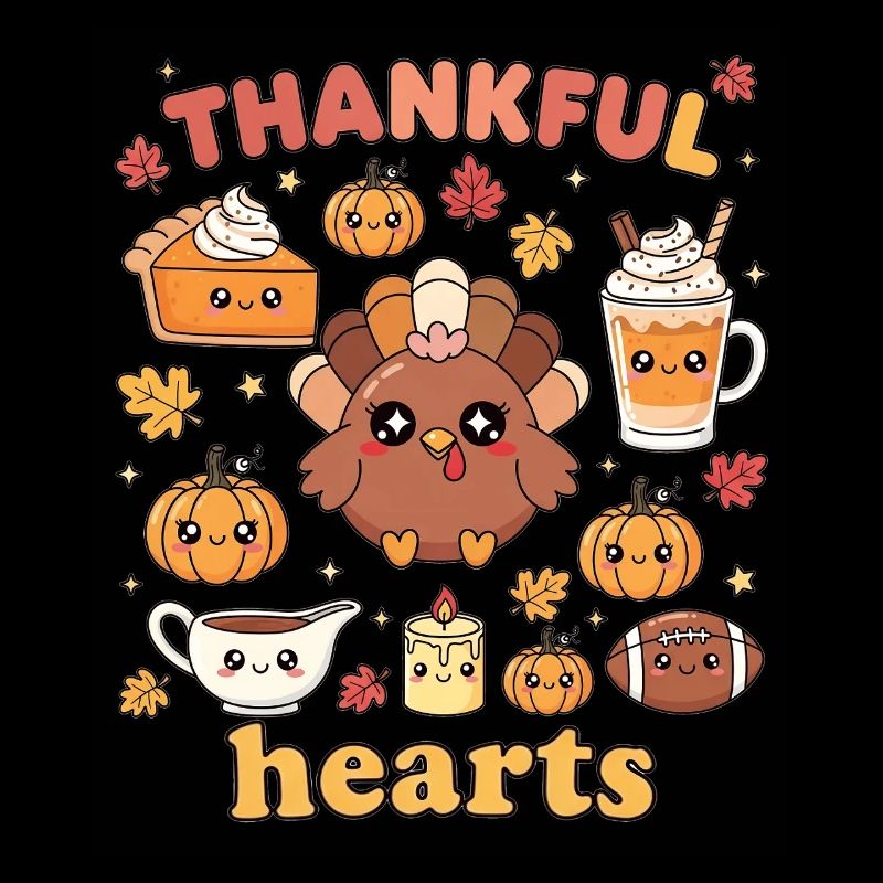 Dankbare Herzen Niedlich Truthahn Herbst