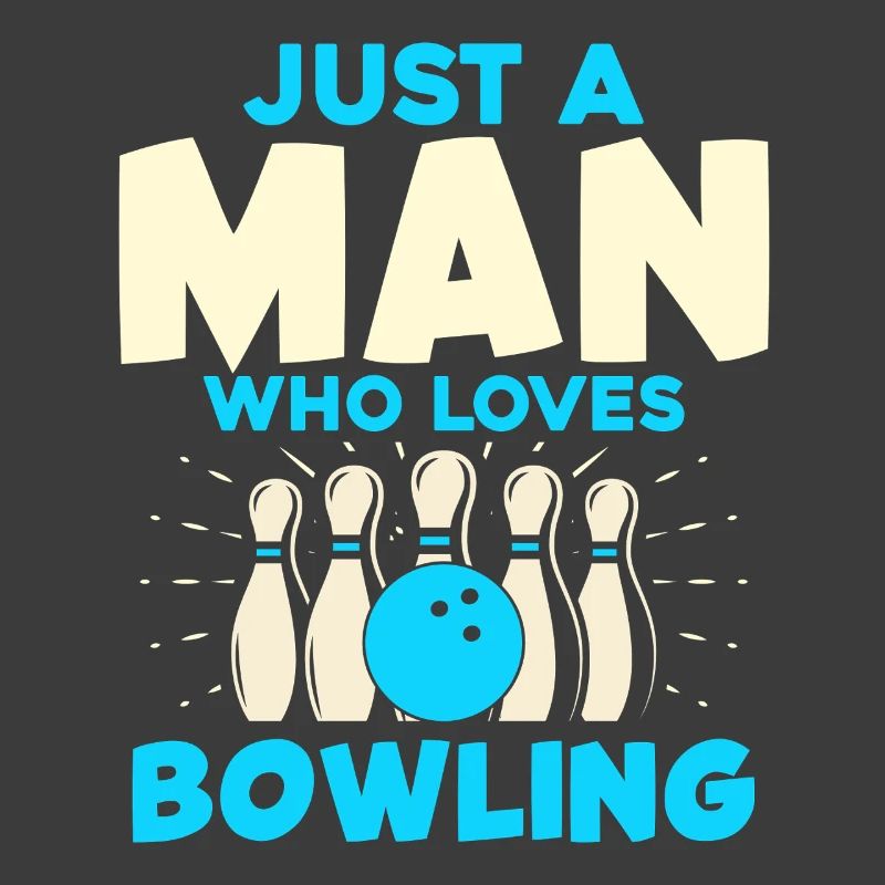 Mann der Bowling liebt Bowling Pins