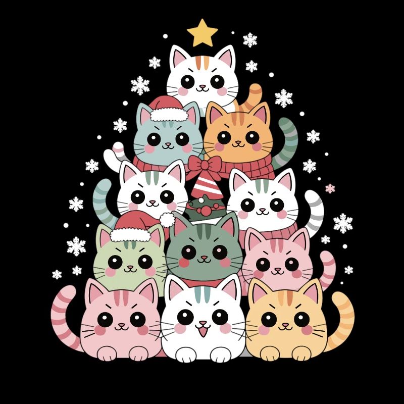 Arbre de Noël pour chats – Chat de Noël drôle