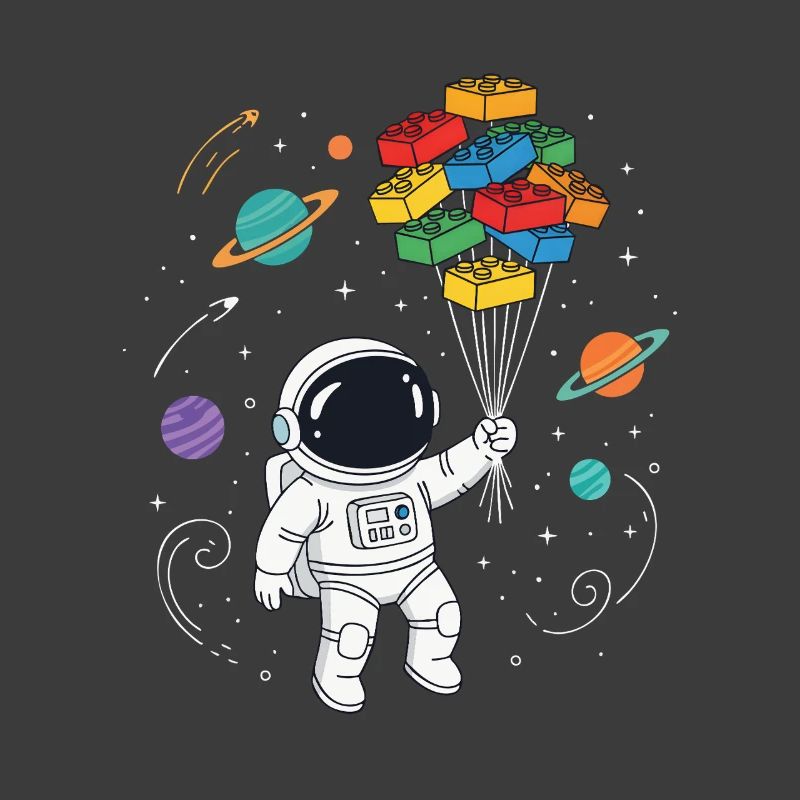 Blocs de construction d’astronautes Construction de briques spatiales