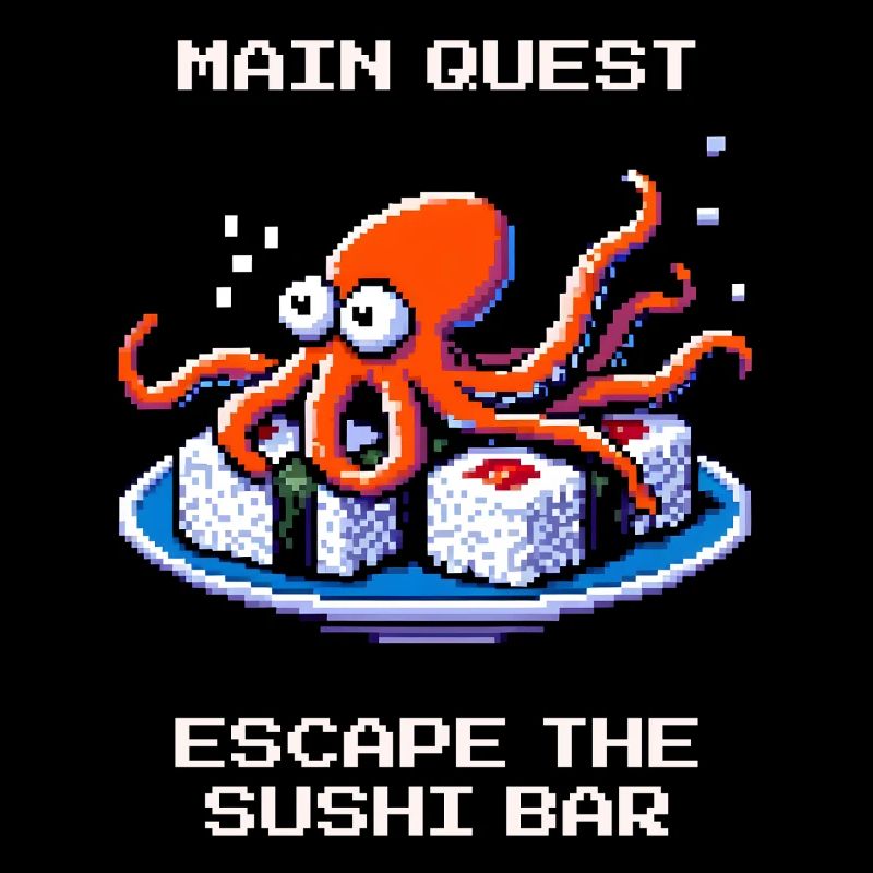 Évadez-vous du bar à sushis | Octopus Humour