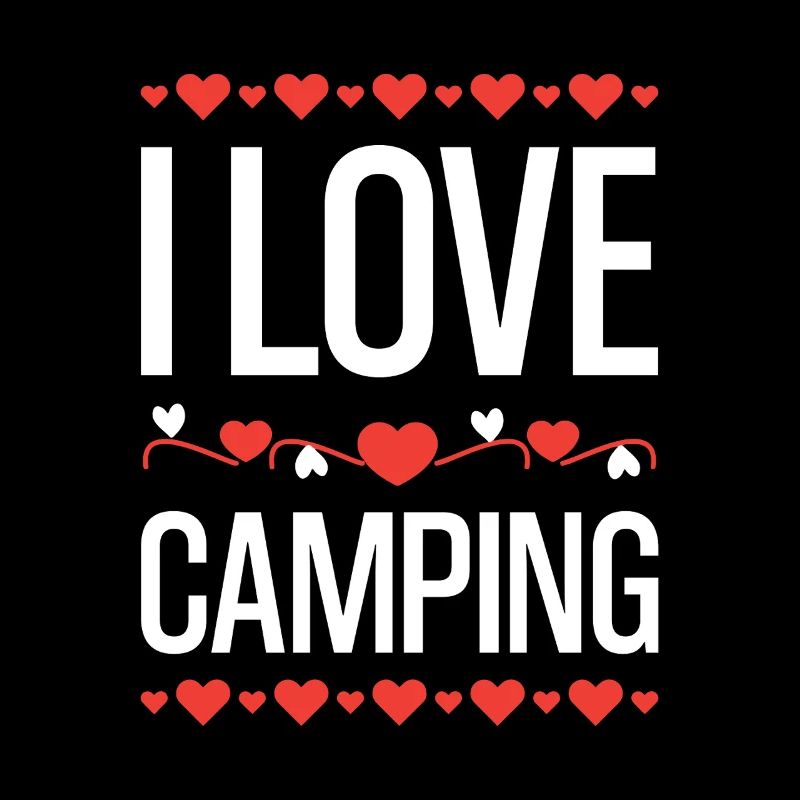 I Love Camping Heart Graphic