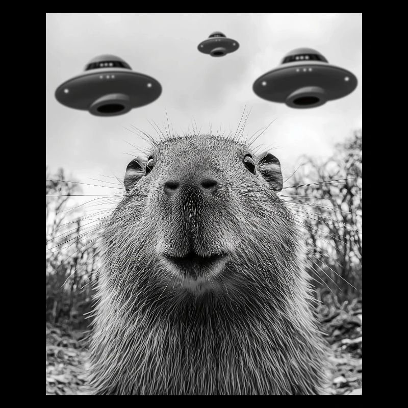 Capybara Selfie with UFO