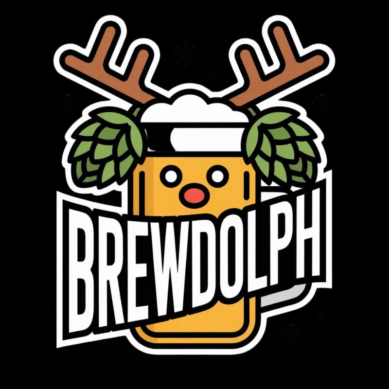 Brewdolph Renne Bière Blague de Noël