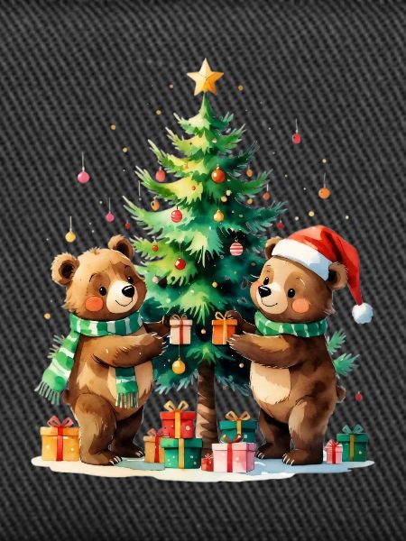 Winterbären am Weihnachtsbaum