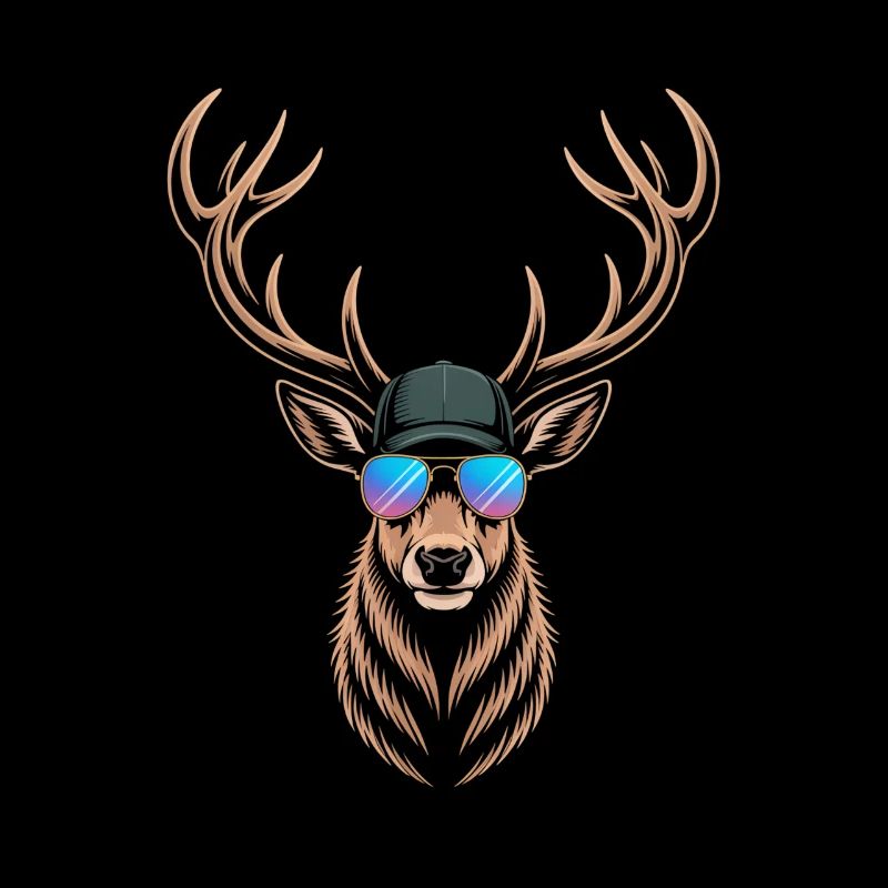 Cooler Hirsch mit Geweih 