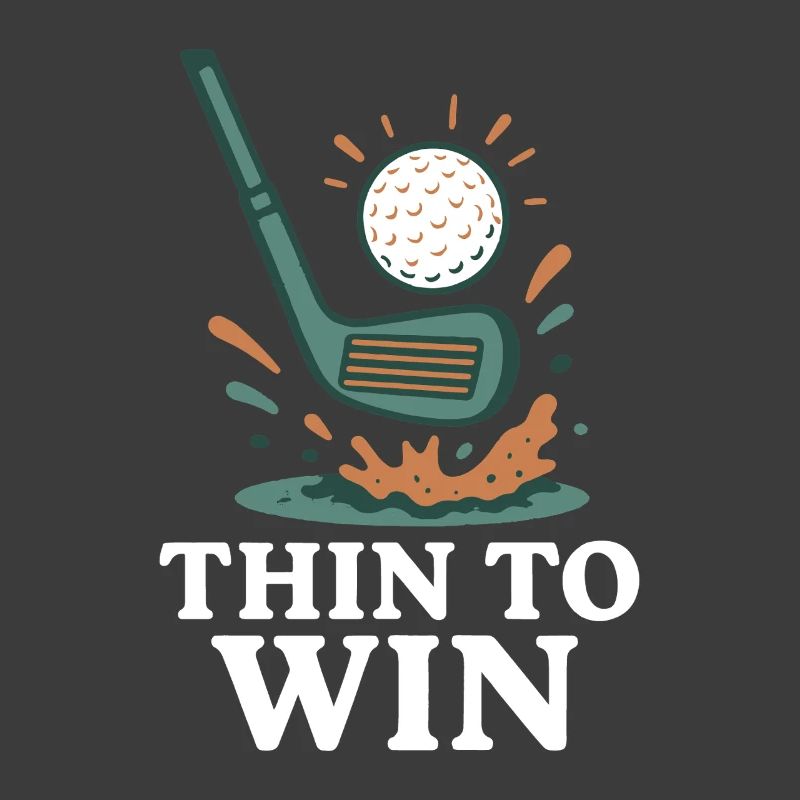 Thin To Win Funny Golf Player Design