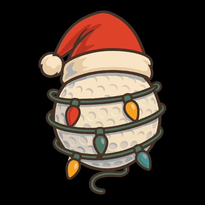 Christmas Golf Ball Santa Hat Lights Fun
