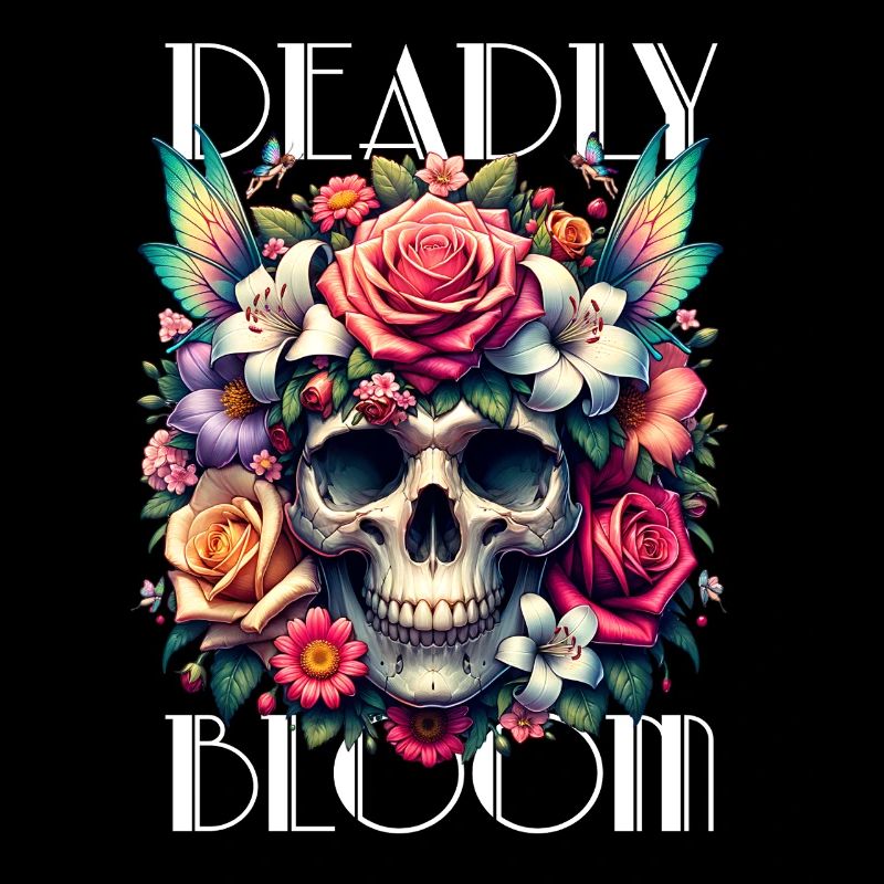 Flowers Skull Beauty Bloom