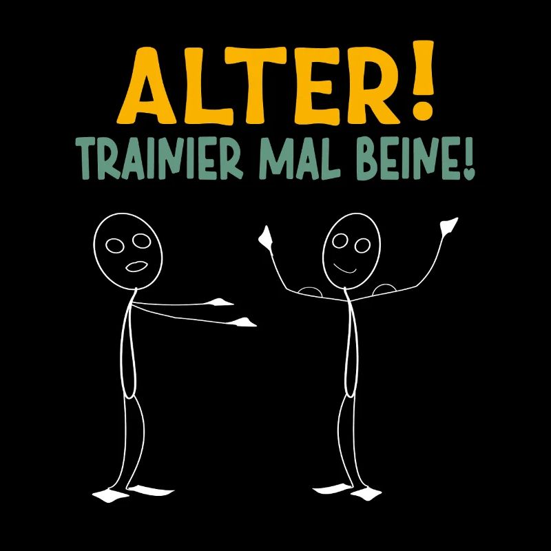 Strichmännchen ALTER TRAINIER MAL BEINE Lustiges