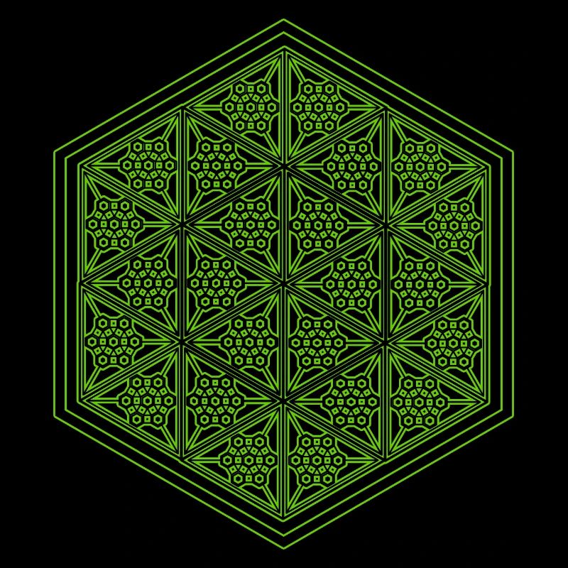 Geometric Hexagon Pattern Yoga Goa Psytrance