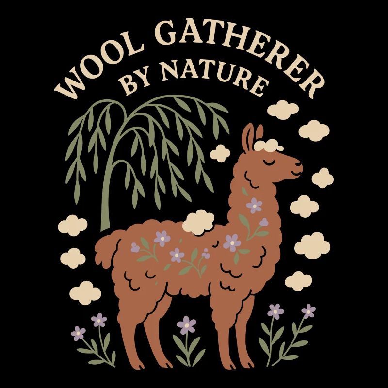 Cottagecore Lama Ästhetisches Süßes Nutztier