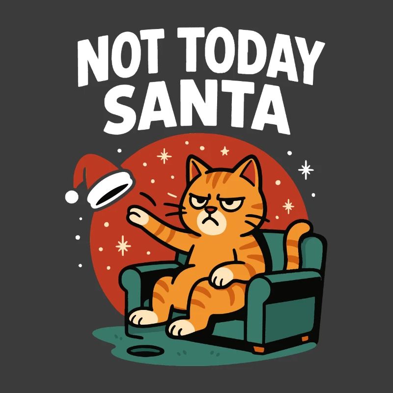 Drôle de chat pas aujourd’hui Père Noël Humour