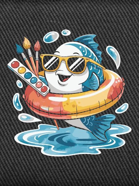 Farbfisch mit Sonnenbrille