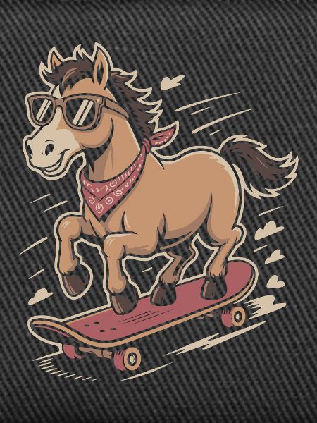 Pony Skateboard with Sunglasses