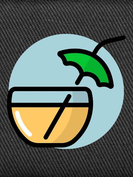 Summer cocktail with parasol