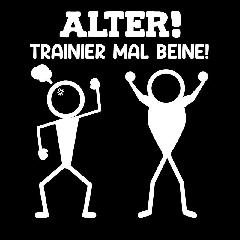 Stick Figure OLD TRAINER TIMES LEGS Funny