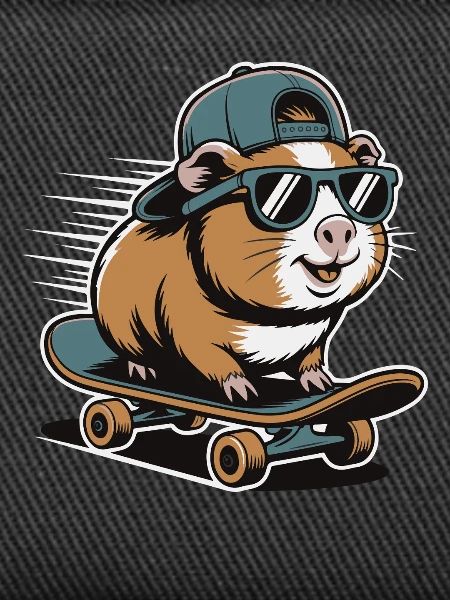 Hamster on skateboard