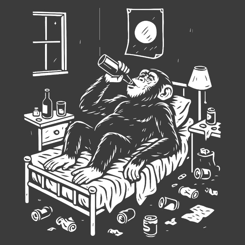 Bedtime Monkey Drinking Nightcap