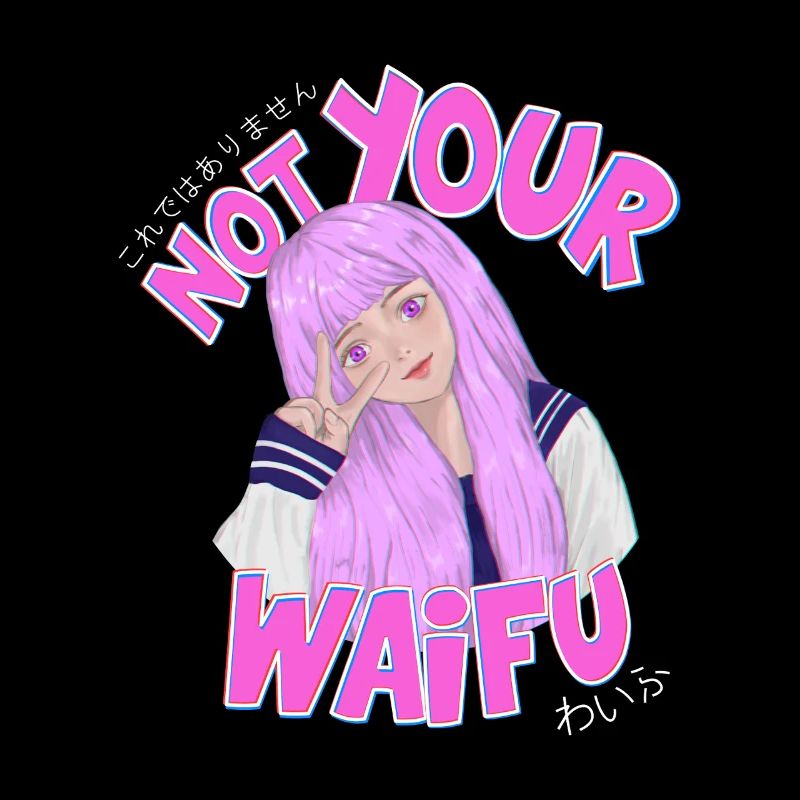 Nicht dein Waifu-Anime-Mädchen, süße rosa ästhetische Kunst