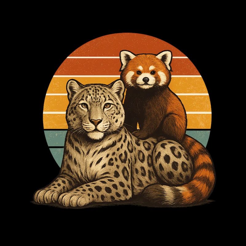 Schneeleopard Roter Panda