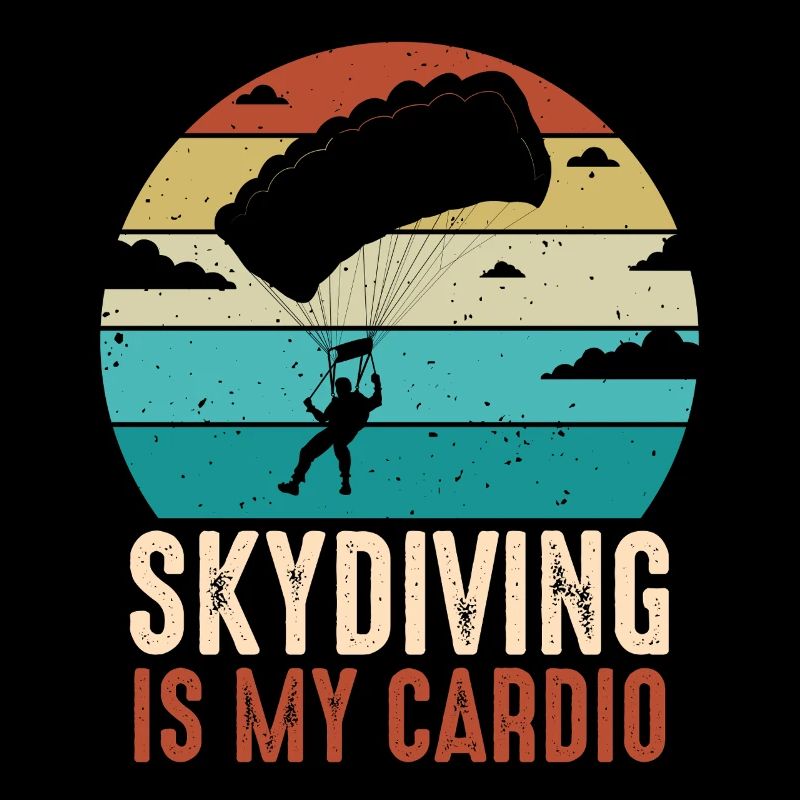 Skydiving Cardio Retro Sunset